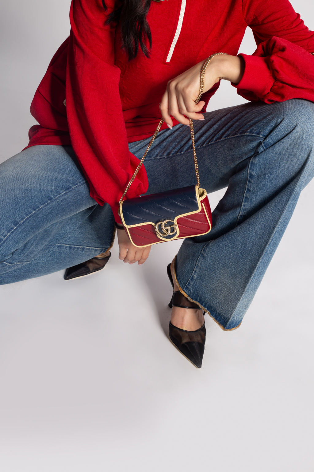 Blue and red online gucci bag